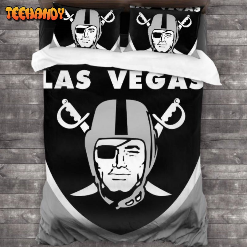 Breathable NFL Las Vegas Raiders Logo Duyet Cover Bedding Sets