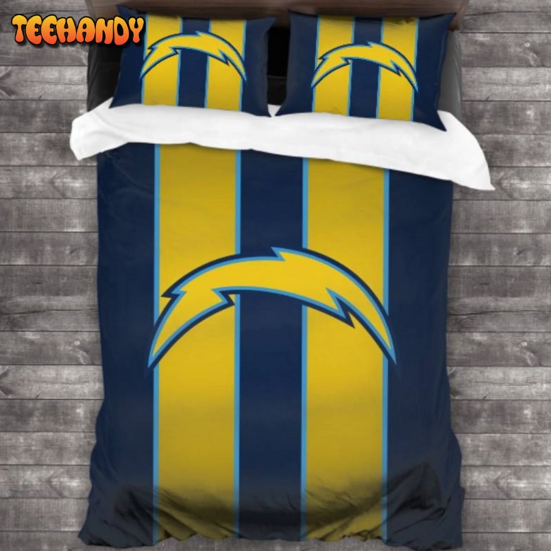 Breathable NFL Los Angeles Chargers Logo Duyet Cover Bedding Sets