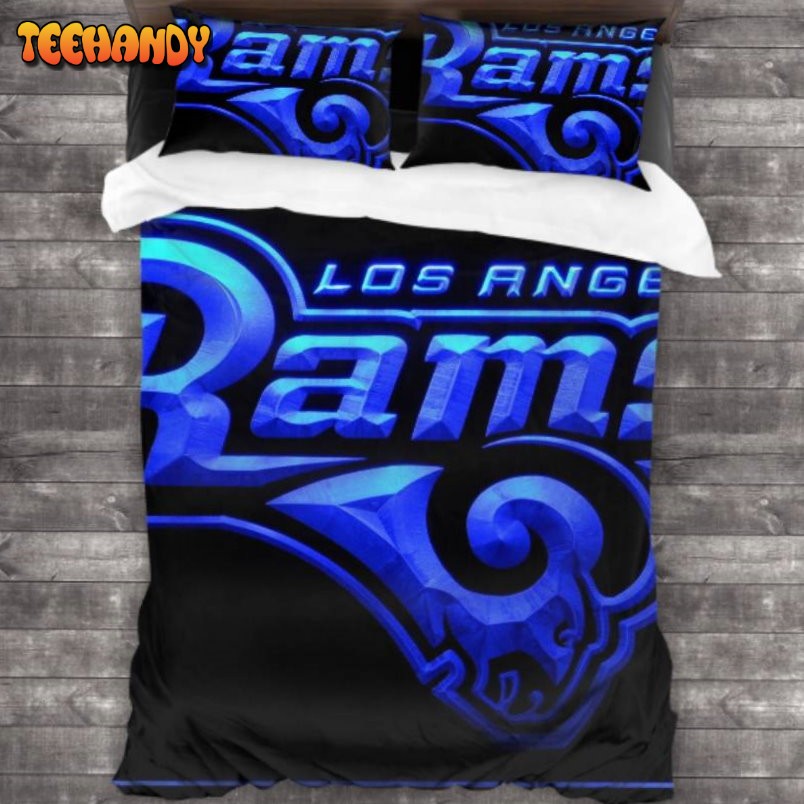 Breathable NFL Los Angeles Rams Logo Duyet Cover Bedding Sets