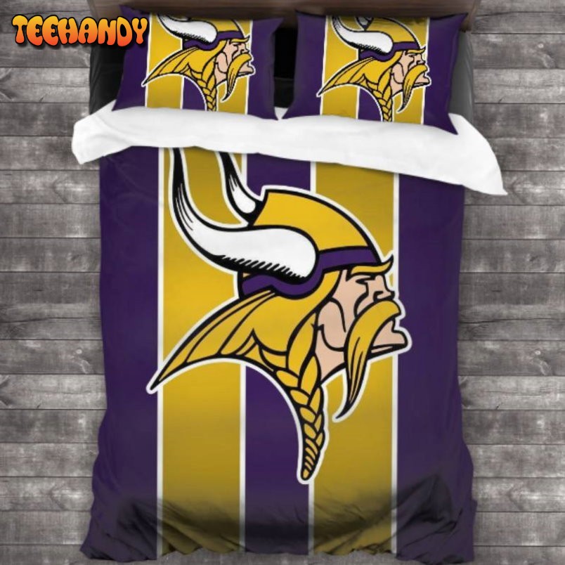 Breathable NFL Minnesota Vikings Logo Duyet Cover Bedding Sets