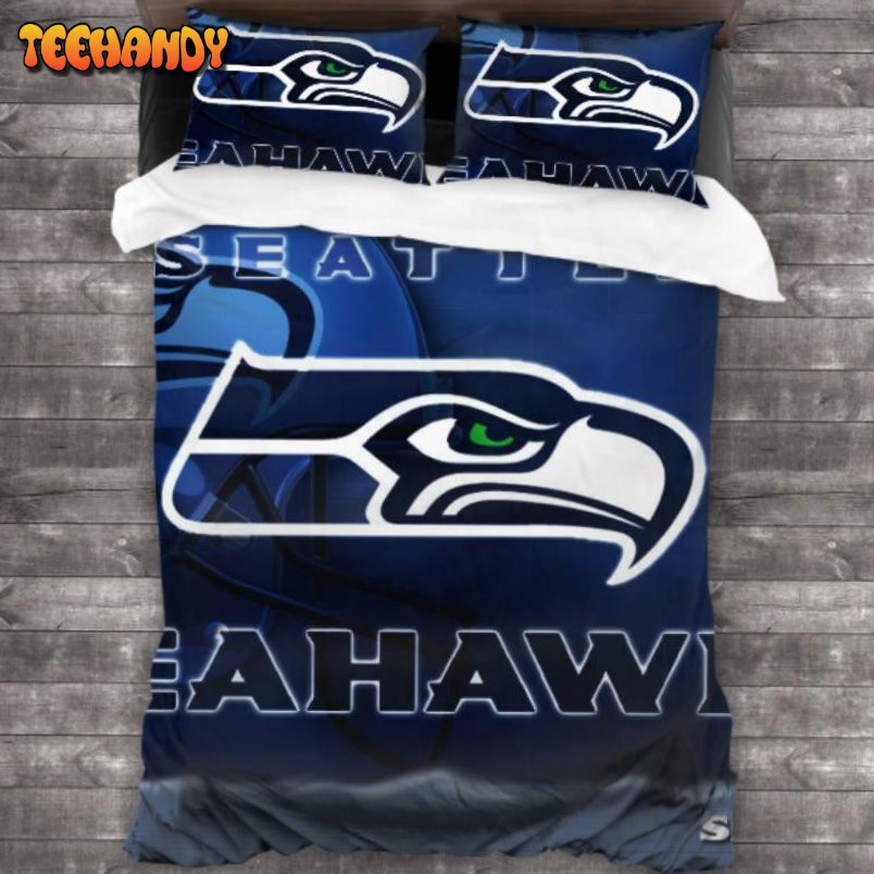 NFL Seattle Seahawks Duvet Cover and Pillowcase Set Bedding Set