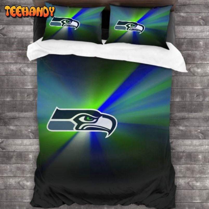 Breathable Seattle Seahawks Logo Duyet Cover Bedding Sets