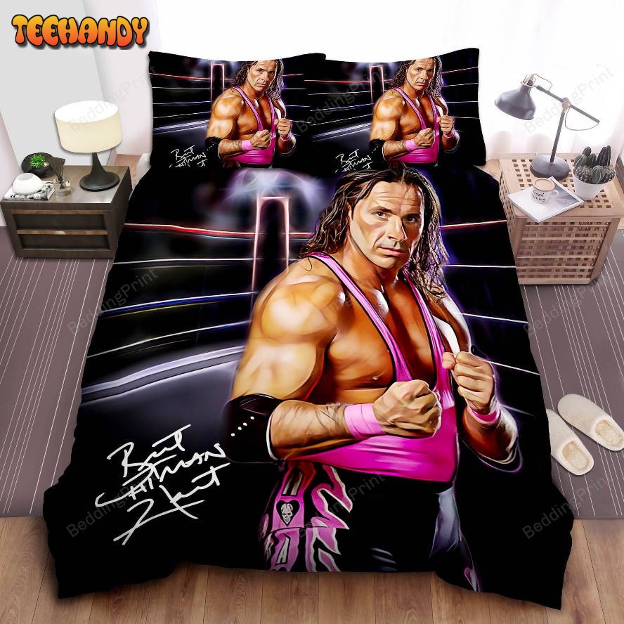 Bret The Hitman Hart On Wrestling Ring Duyet Cover Bedding Sets