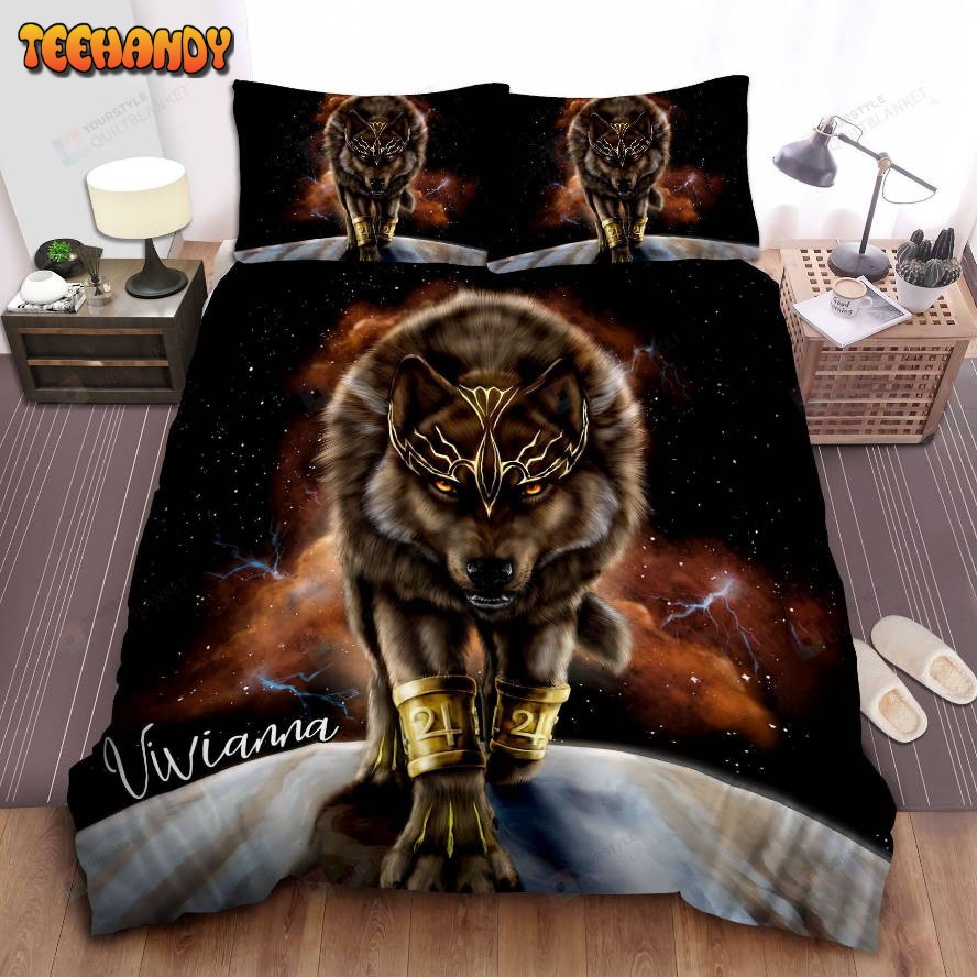 Brown Wolf The King Duyet Cover Bedding Sets