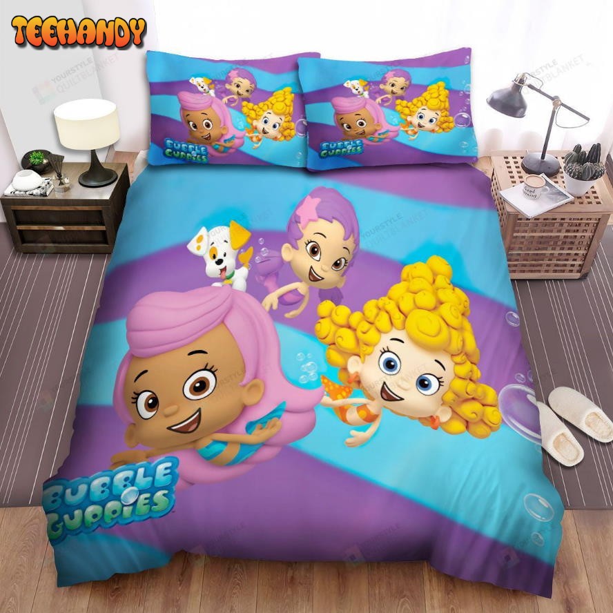 Bubble Guppies Swimming With Bubble Puppy Duvet Cover Bedding Sets