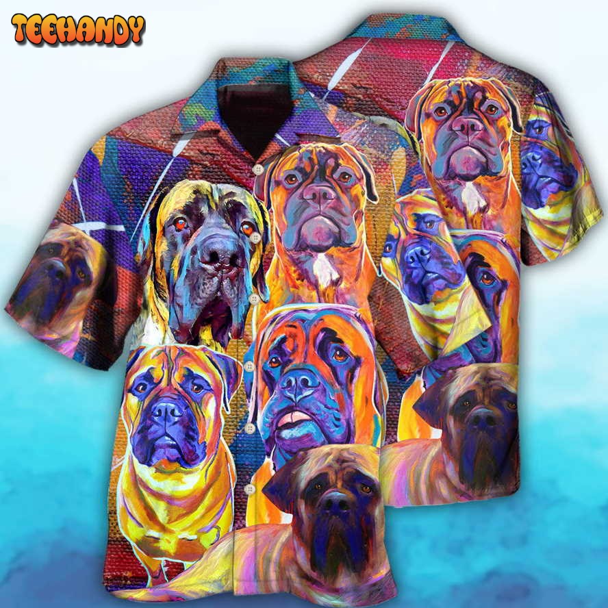 Bullmastiff Cool Painting Dog Lover Hawaiian Shirt