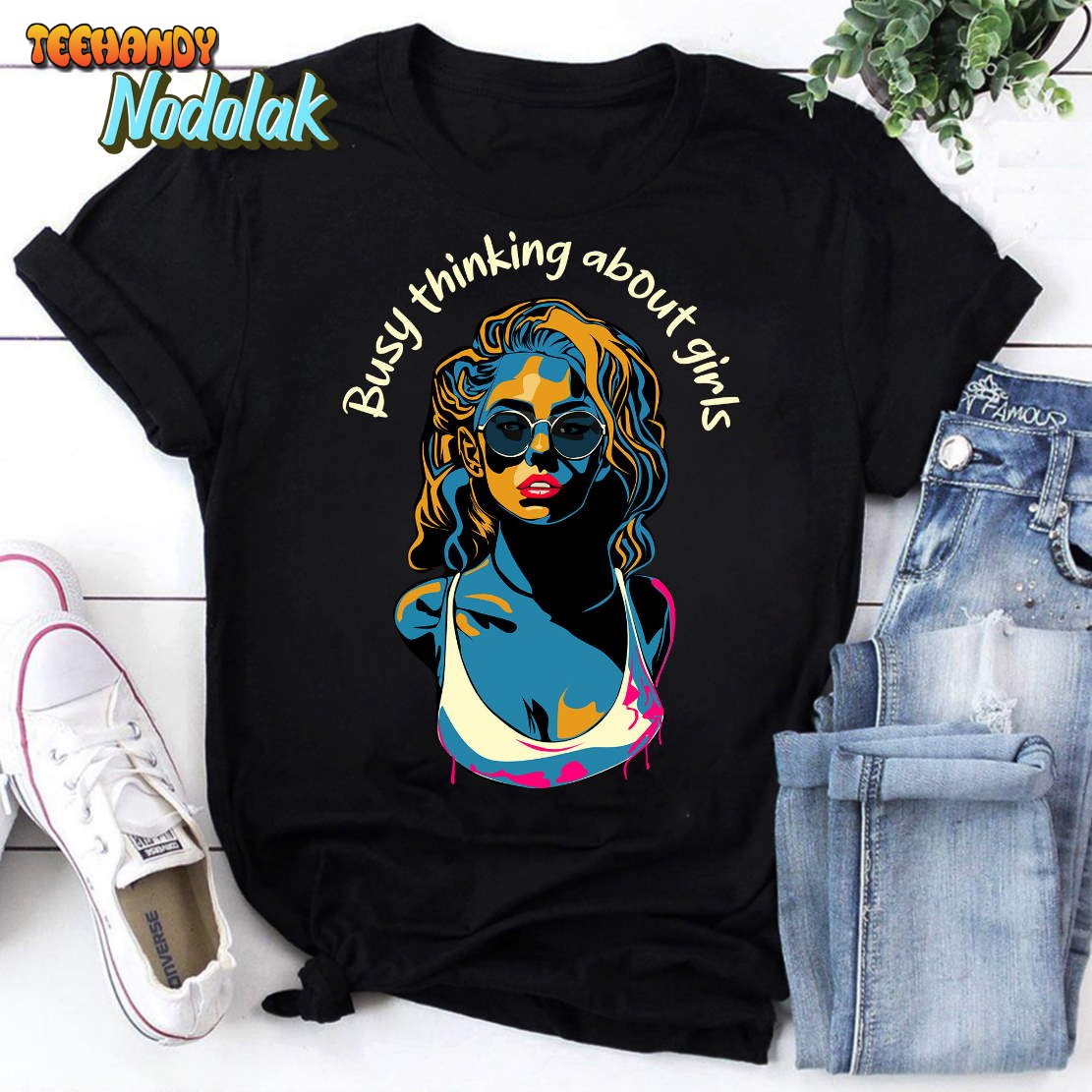 Busy Thinking About Girls Vintage T-Shirt, Busy Thinking Shirt