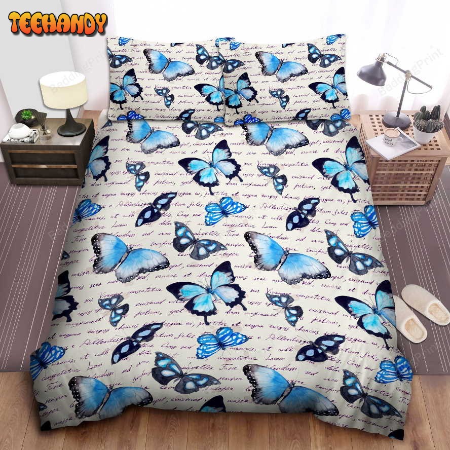 Butterfly Blue Bedding Set Duvet Cover Bedding Sets