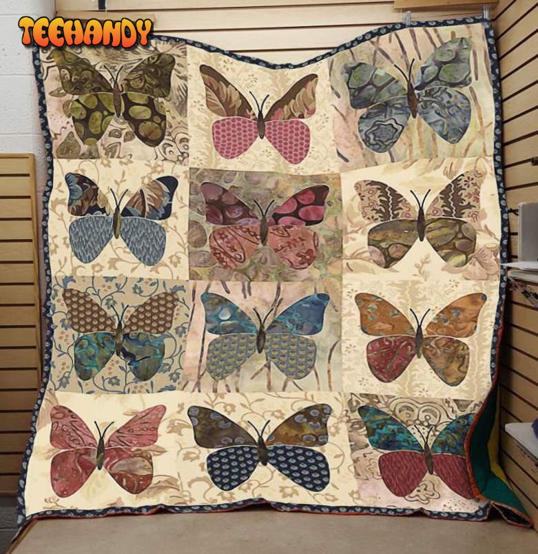 Butterfly Style Vintage 3D Customized Quilt Blanket