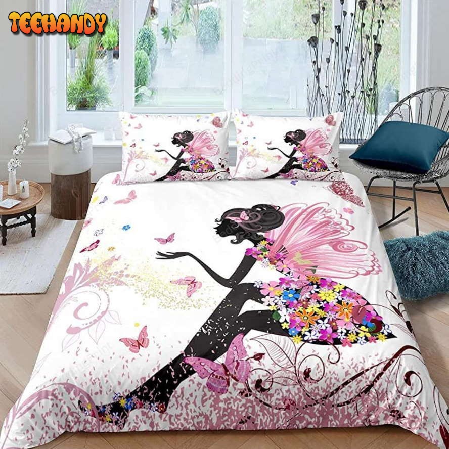 Butterfly With Girl Bed Sheets Duvet Cover Bedding Sets