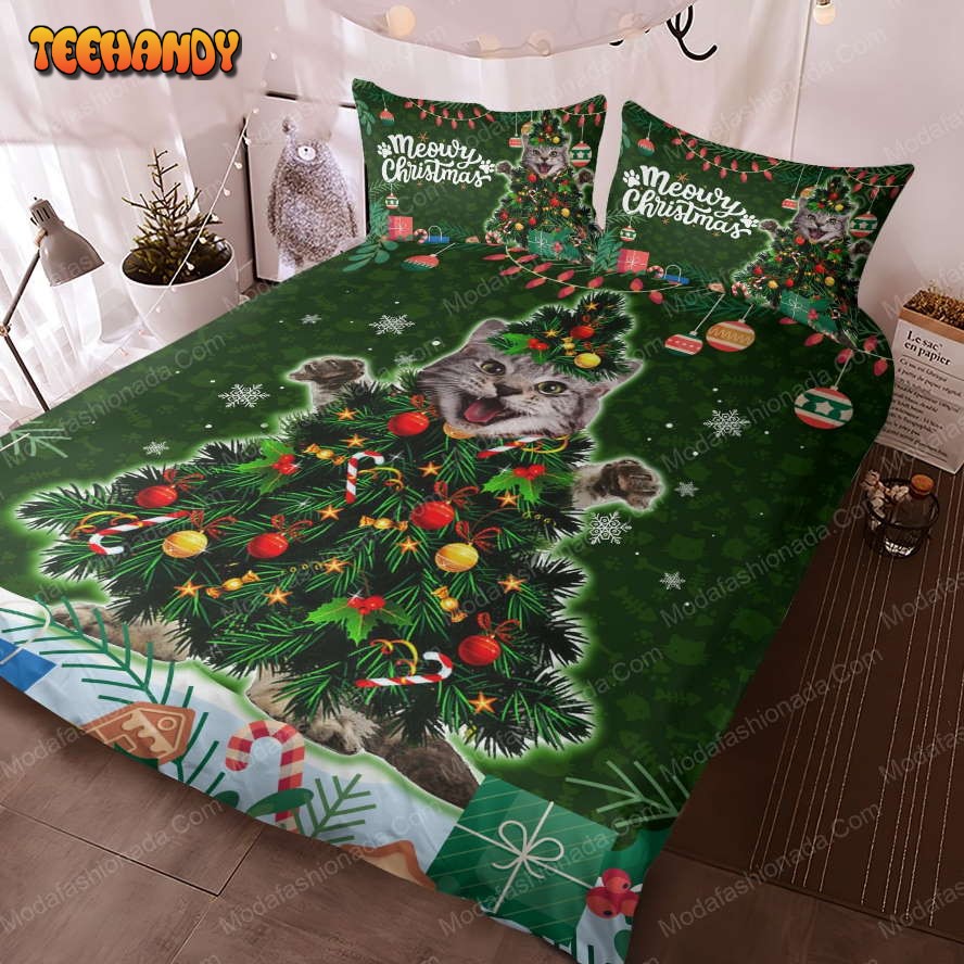 Buy Cute Maine Coon Cat Christmas Tree Light Xmas Bedding Sets