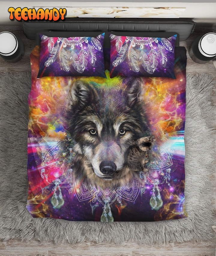 Buy Dreamcatcher And Wolf Dog Animal 376 Bedding Set