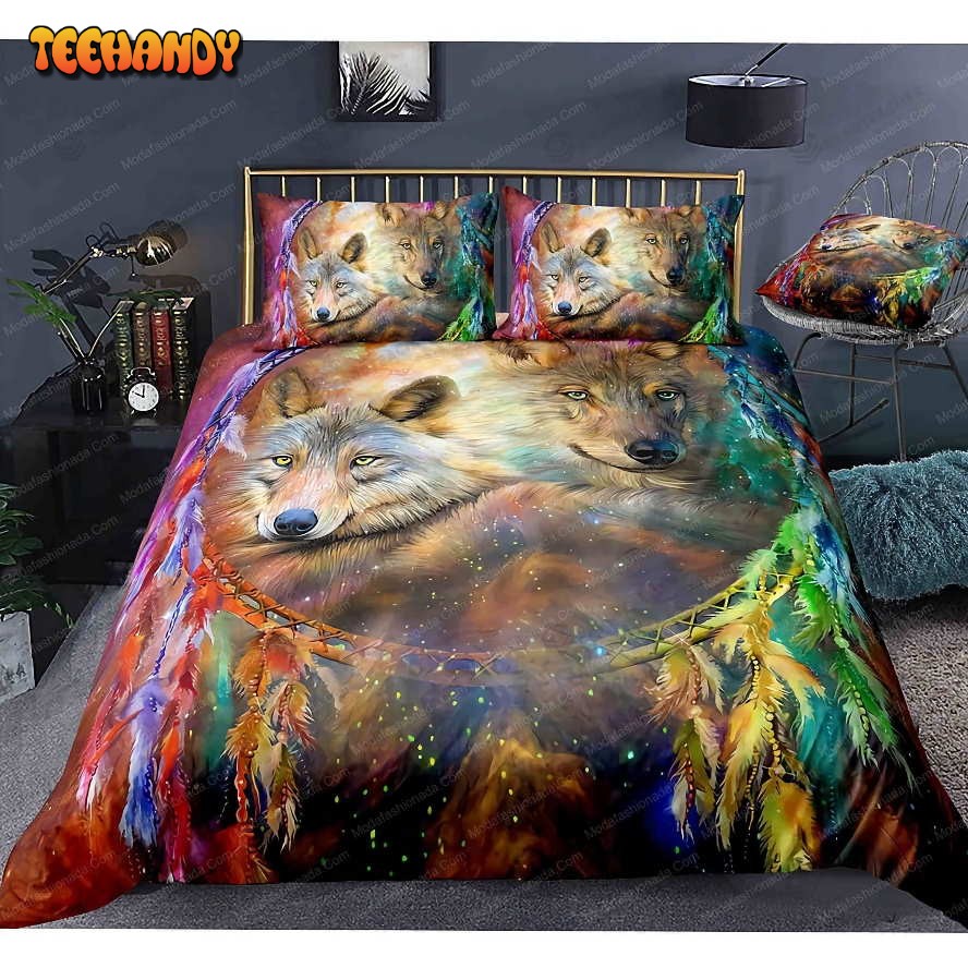 Buy Dreamcatcher And Wolf Dog Animal 377 Bedding Set