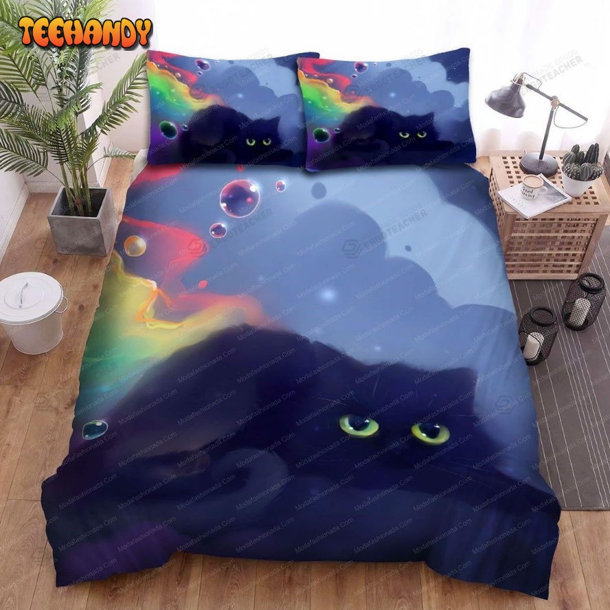 Buy Halloween Bubbles And Black Cat Animal 280 Bedding Set Bed Sets