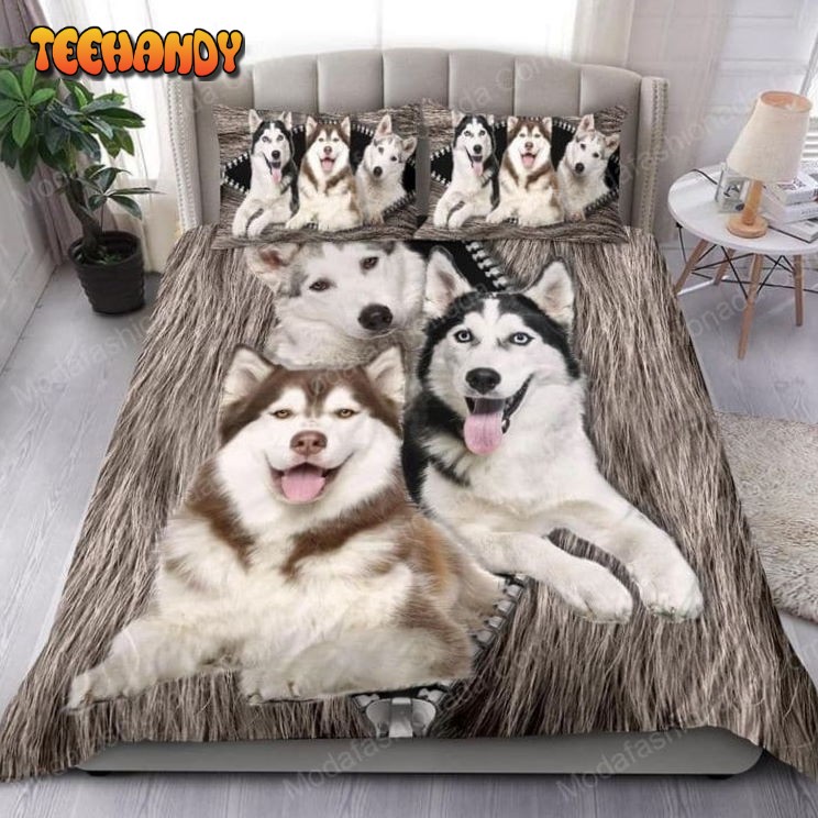 Buy Husky Zipper Dog Animal 1 Bedding Set Bed Sets, Bedroom Sets