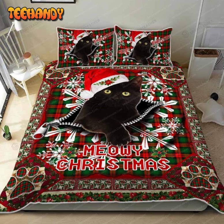 Buy Meowy Christmas Black Cat Animal 209 Holidays 27 Bedding Set