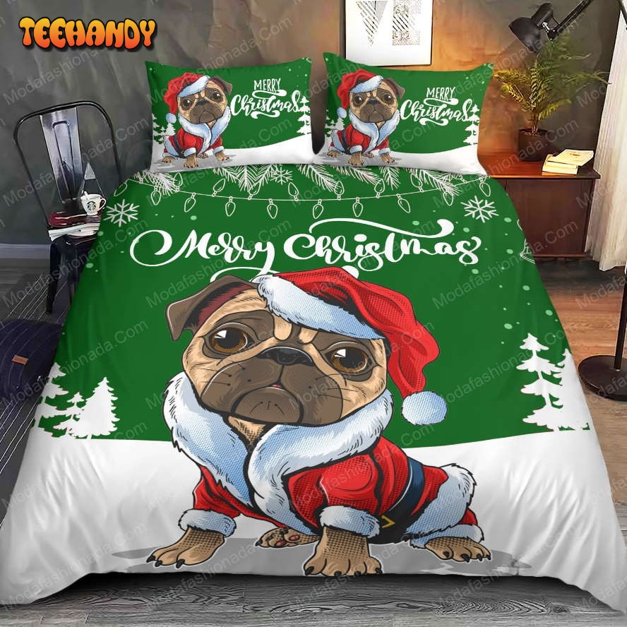 Buy Merry Christmas Pug Bedding Sets