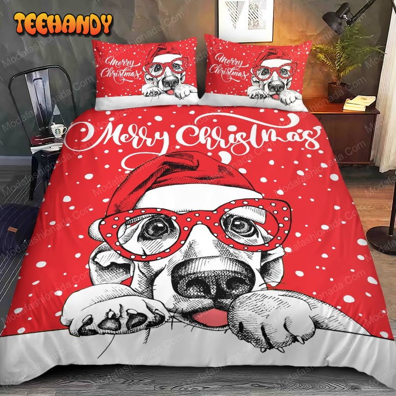 Buy Merry Christmas Snow Dog Bedding Sets