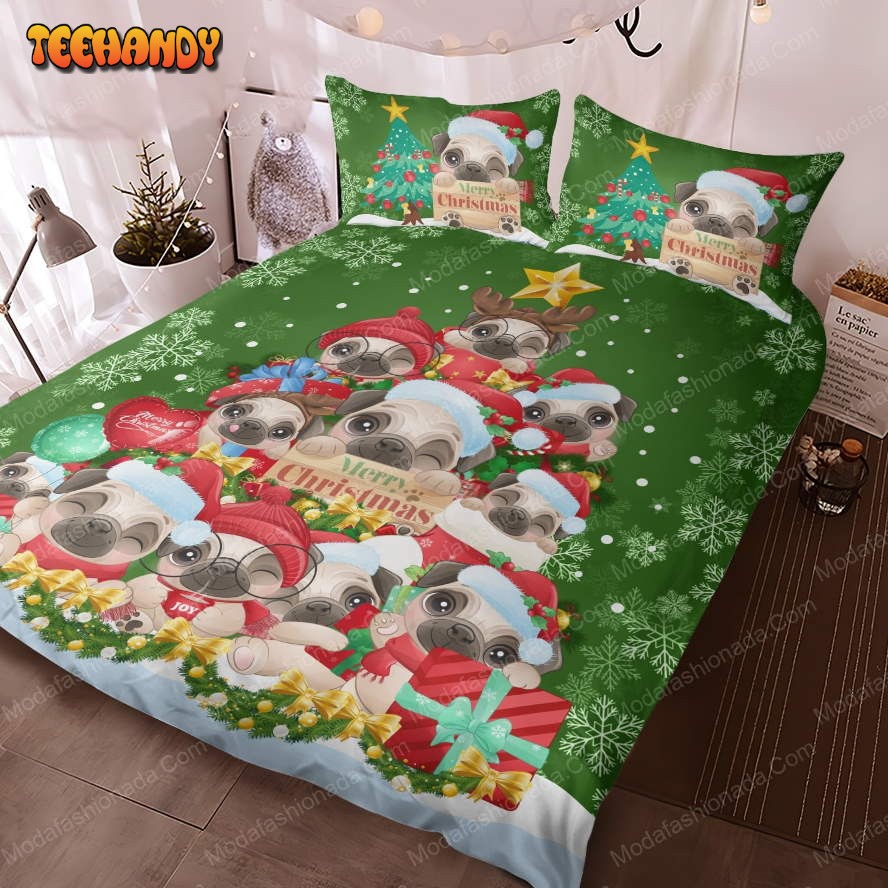 Buy Pug Christmas Tree Bedding Sets