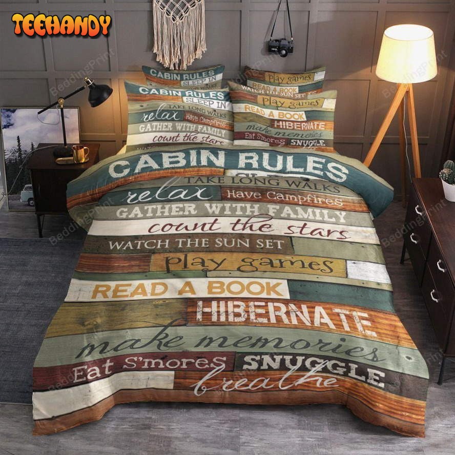 Cabin Rules Bed Sheets Duvet Cover Bedding Sets