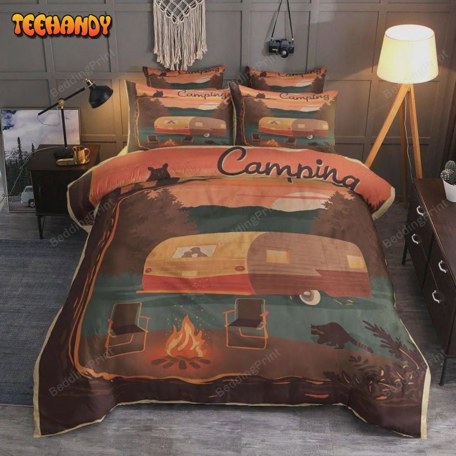 Camping Car And Campfire Bed Sheets Duvet Cover Bedding Sets