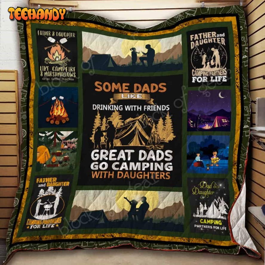 Camping Dad And Daughter 3D Quilt Blanket