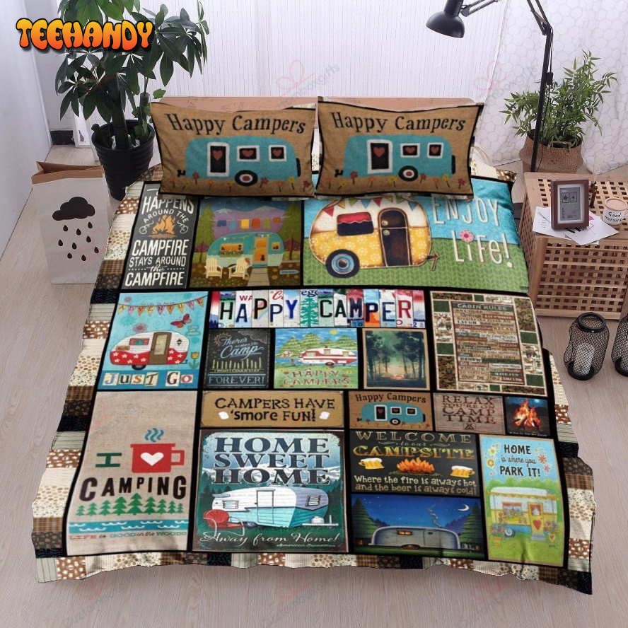 Camping Happy Camper Duvet Cover Bedding Sets