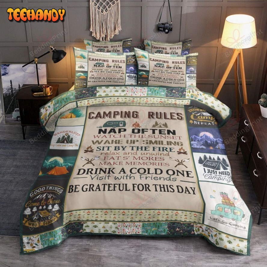 Camping Rules Square Duvet Cover Bedding Sets