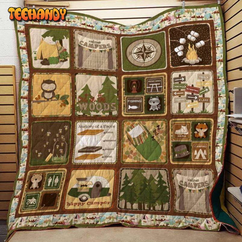 CampingOut In The Wood 3D Customized Quilt Blanket