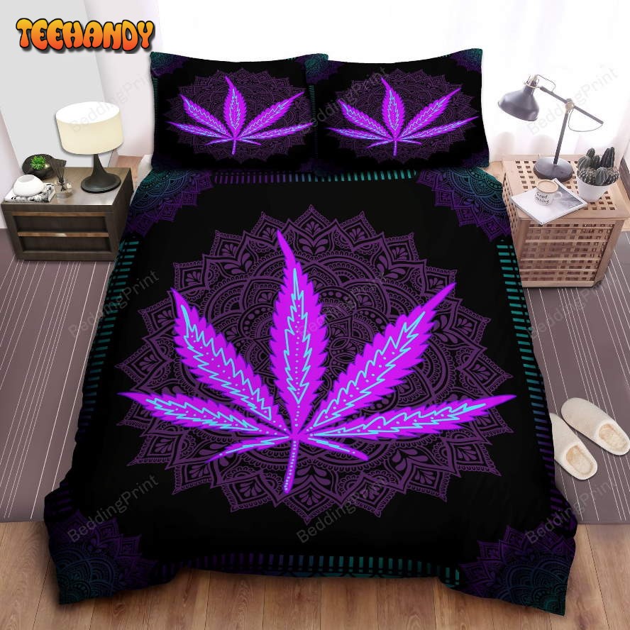 Cannabis Mandala Purple Duvet Cover Bedding Sets