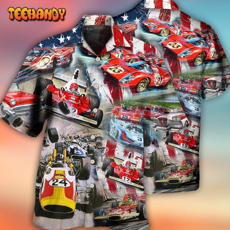 Car Racing Independence Day America Hawaiian Shirt