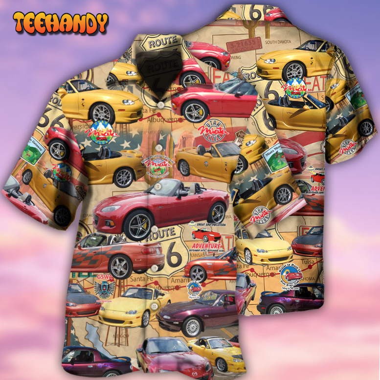 Car Road Route Vintage Style Hawaiian Shirt