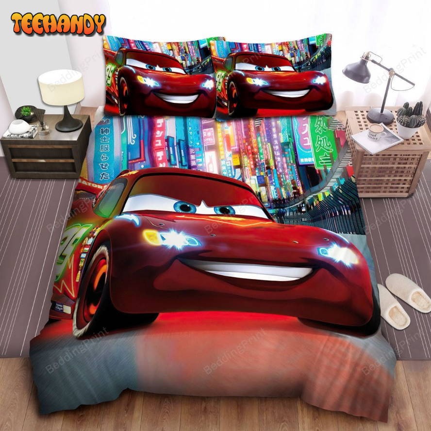 Cars Lightning Mcqueen On Tokyo Road Duvet Cover Bedding Sets