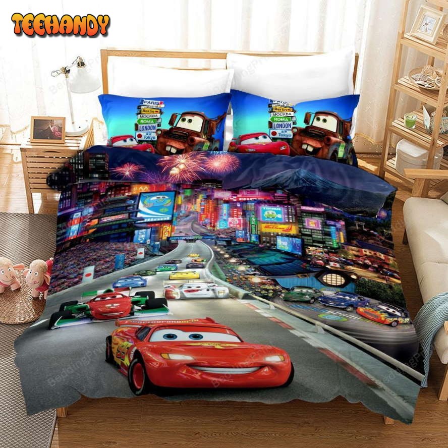 Cars On The Race Cars Animated Movie 3d Printed Duvet Cover Bedding Sets