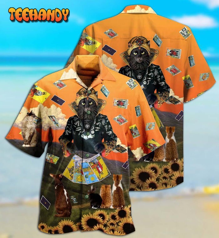 Cat And Tarot Style Hawaiian Shirt