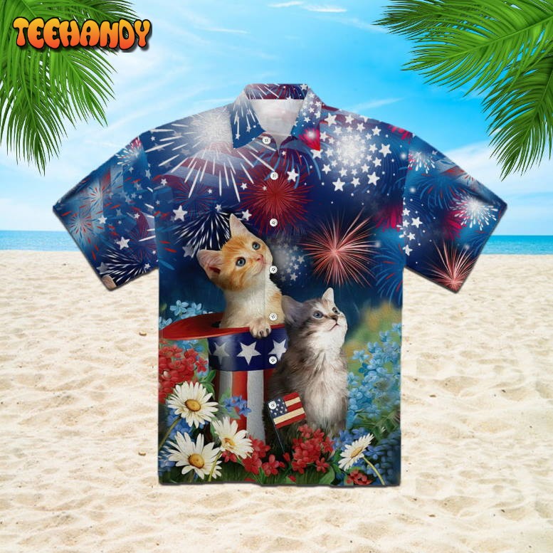 Cat Happy 4Th Of July Hawaiian Shirt