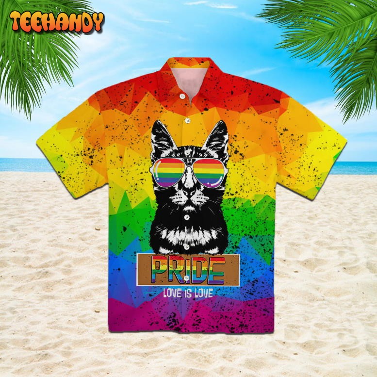 Cat Happy Pride Day Hawaiian Shirt