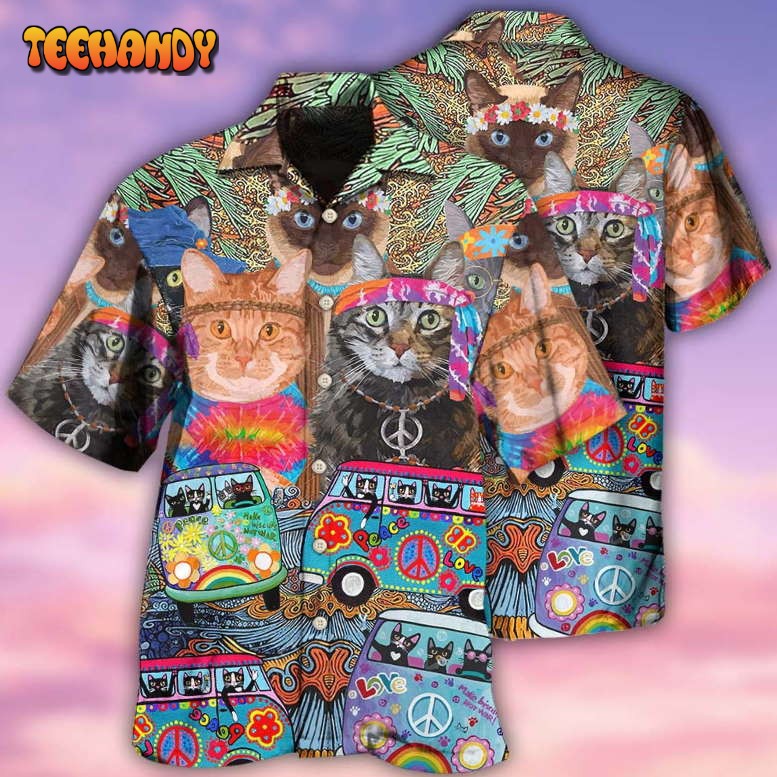 Cat Love Life In Bus Hawaiian Shirt