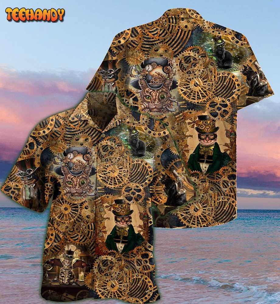 Cat Love Machine Vintage Hawaiian Shirt