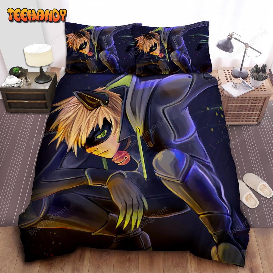 Cat Noir Artwork Bed Sheets Duvet Cover Bedding Sets