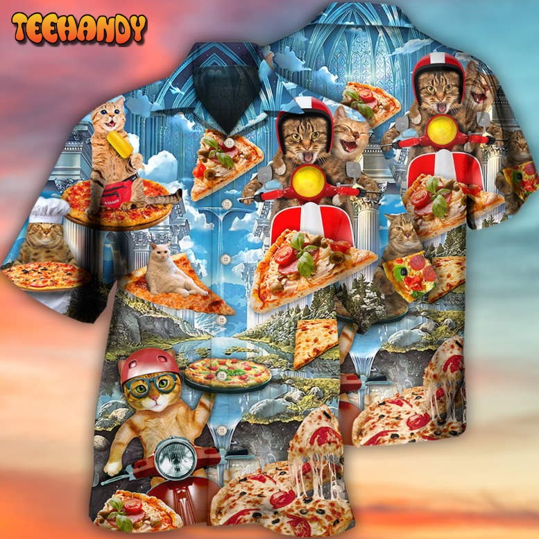 Cat Pizza Cat Funny Style Hawaiian Shirt