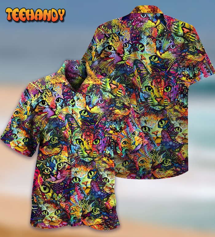 Cat Smile Colorfull Hawaiian Shirt