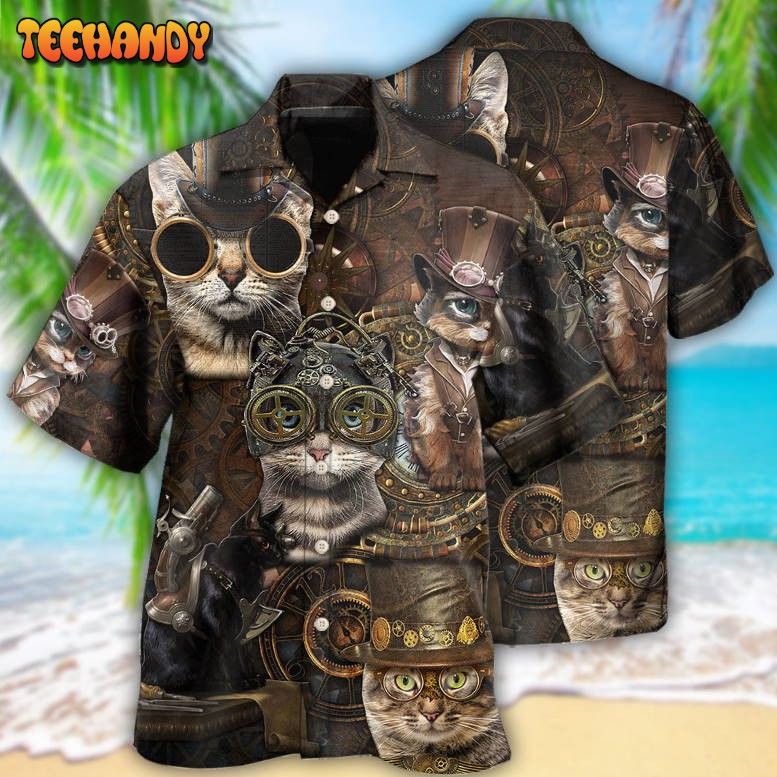 Cat Streampunk Hawaiian Shirt