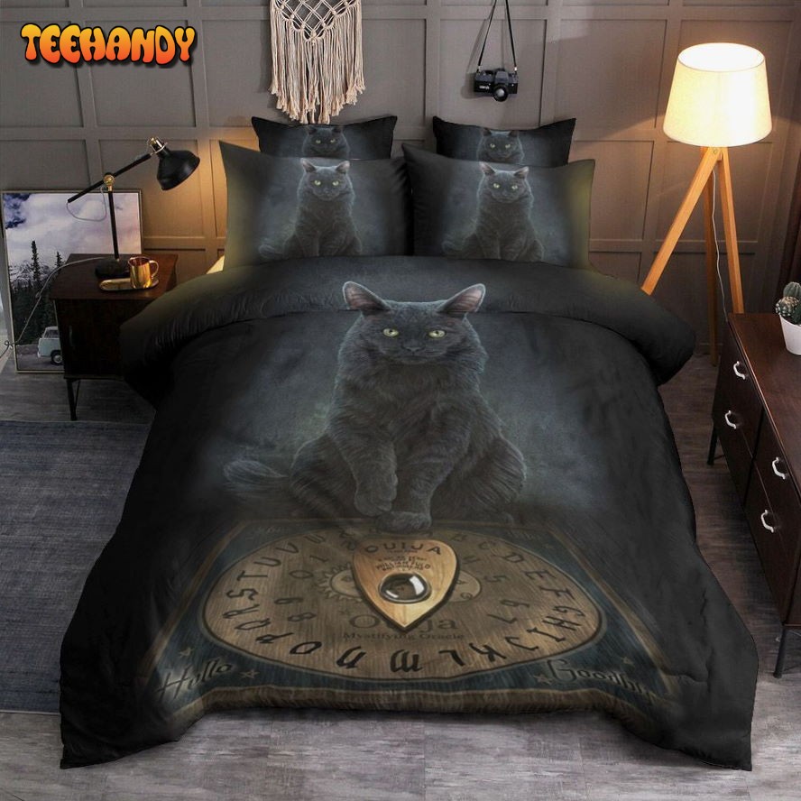 Cat With Ouija Board Bed Sheets Duvet Cover Bedding Sets