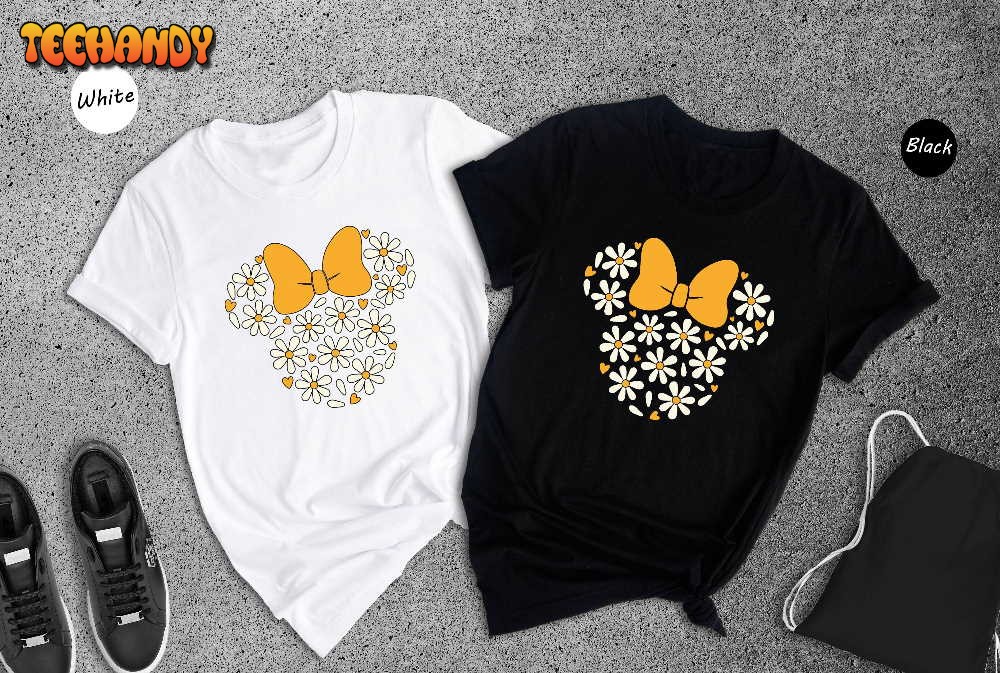 Chamomile Flowers Mouse Head Shirt, Floral Minnie Disney Shirt