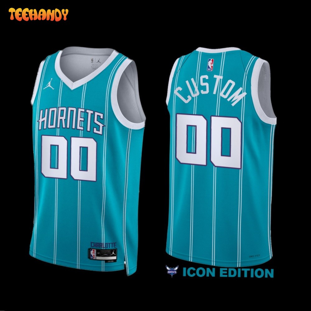 Charlotte Hornets Custom 2022-23 Icon Edition Jersey Teal