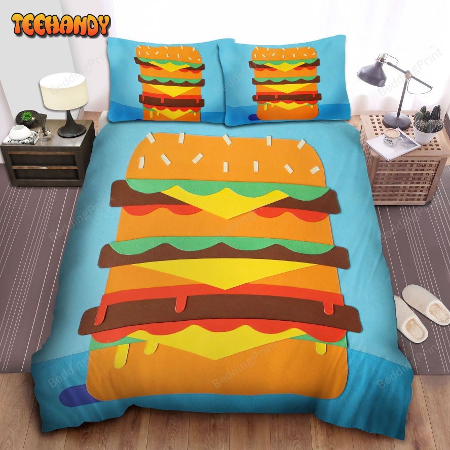 Cheeseburger Illustration Bed Sheet Duvet Cover Bedding Sets