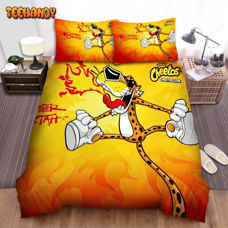 Cheetos Chester Cheetah Flamin’ Hot Tongue Duvet Cover Bedding Sets