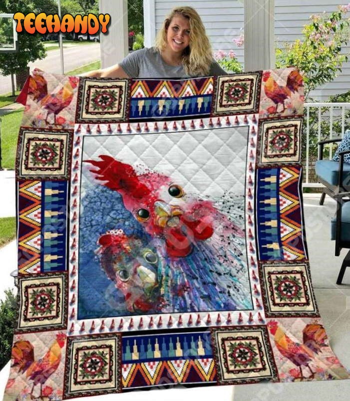 Chicken Art Like 3D Customized Quilt Blanket