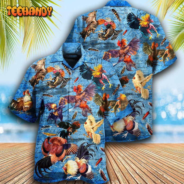 Chicken Rooster Fighting Hawaiian Shirt